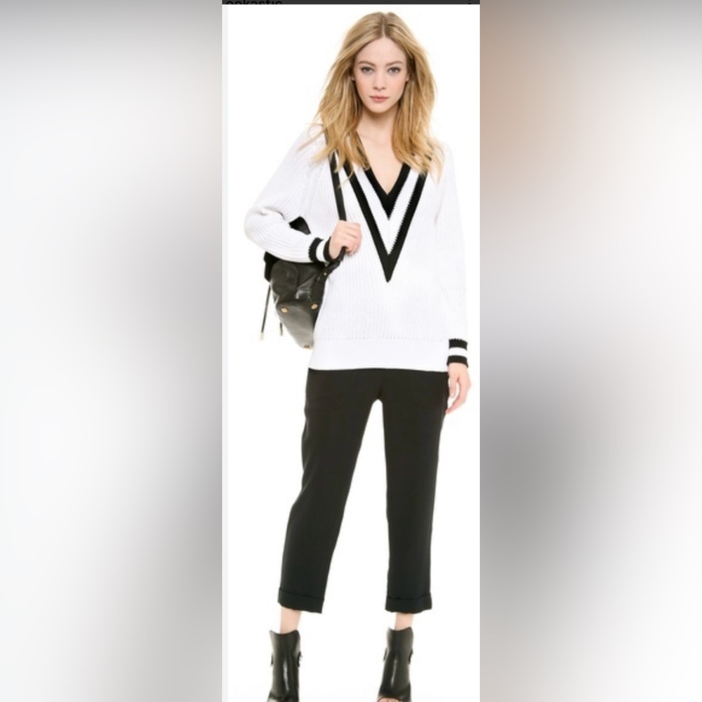 Rag & Bone Cricket sweater. White & black. Size Large.